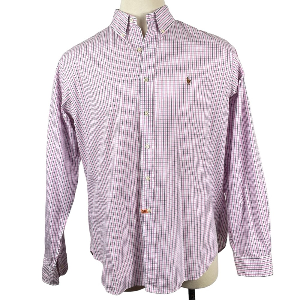 Ralph Lauren Classic‎ Fit Pink & Blue Plaid Button Down